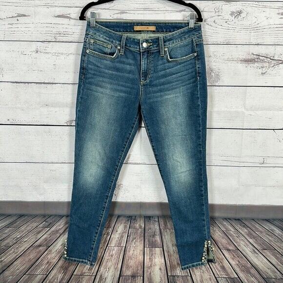 Joes Jeans Womens 28 Blue The Icon Midrise Skinny Ankle Preppy Modern Beaded - Picture 1 of 10